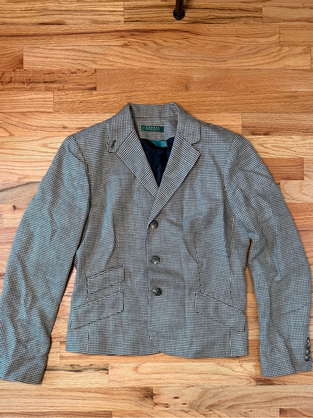 Ralph Lauren Black and White Houndstooth Blazer